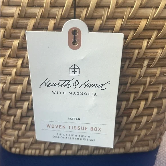 Woven Rattan Tissue Cover Box - Natural, Hearth and Hand With Magnolia - Picture 8 of 8